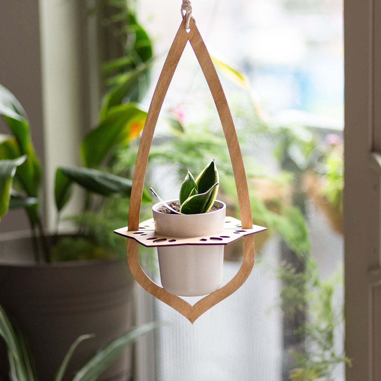 mid century modern plant hanger LOTUS Plant Hanger for 4" Pot – Nightglade Designs