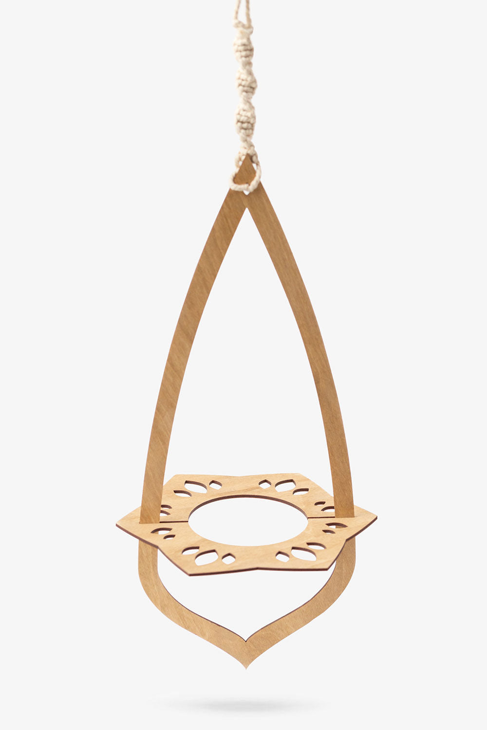 wooden teardrop hanging planter LOTUS Plant Hanger for 4" Pot – Nightglade Designs